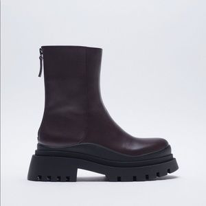Zara burgundy ankle boots
